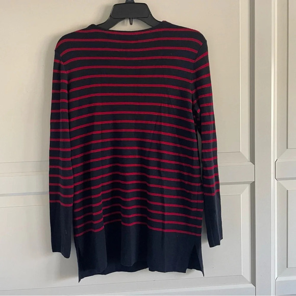 Tory Burch Seraphina Striped Wool Tunic Sweater 30772 - Picture 3 of 5